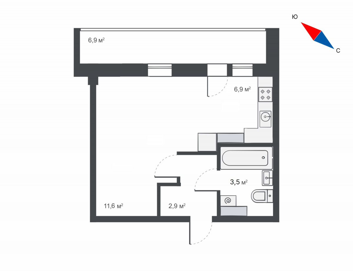 планировка квартиры 32 м2